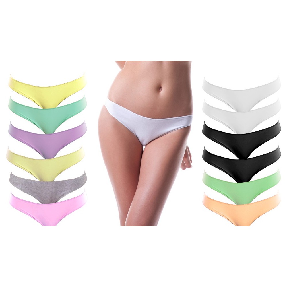 Pack di 12 slip in cotone modello brasiliana intimo donna varie taglie