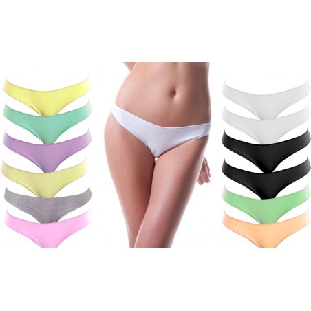 Pack di 12 slip in cotone modello brasiliana intimo donna varie taglie