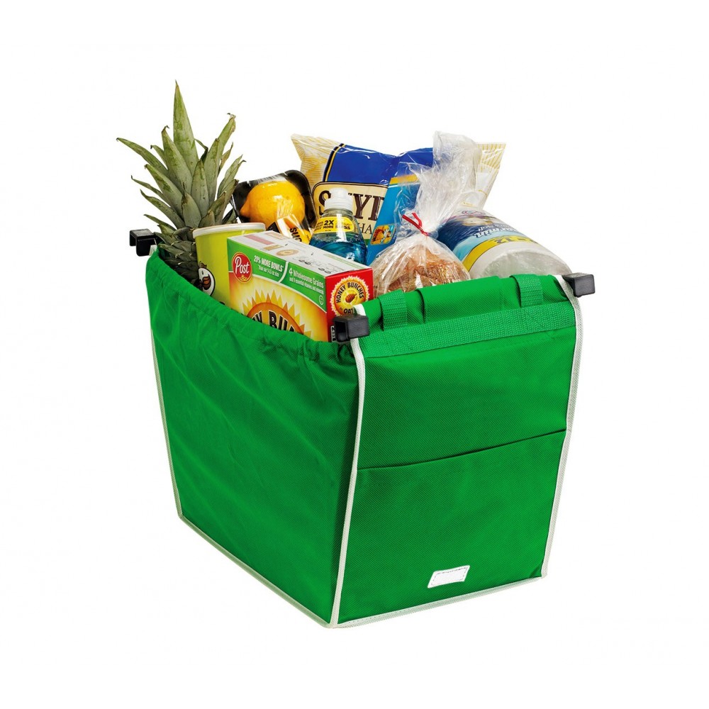 0381 Set 2 shopping bag da carrello riutilizzabili e richiudibili 34x24x30cm