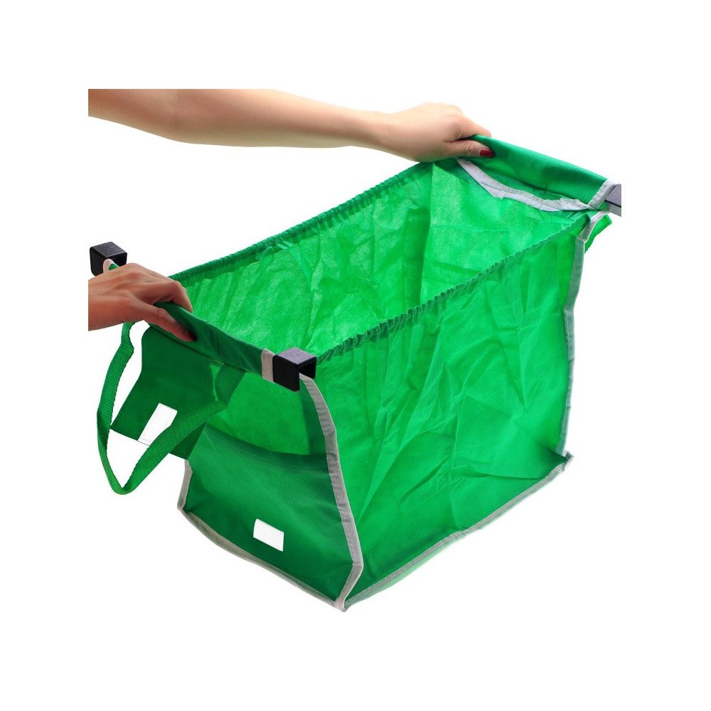 0381 Set 2 shopping bag da carrello riutilizzabili e richiudibili 34x24x30cm