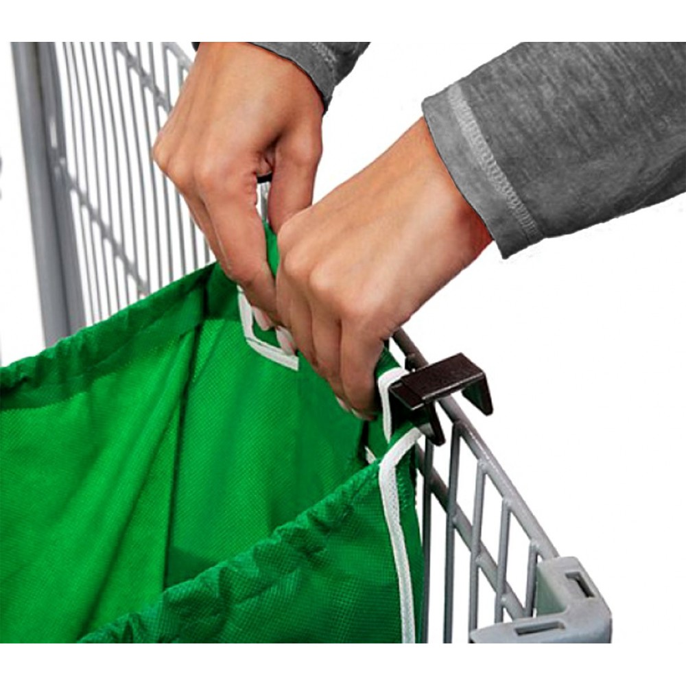 0381 Set 2 shopping bag da carrello riutilizzabili e richiudibili 34x24x30cm