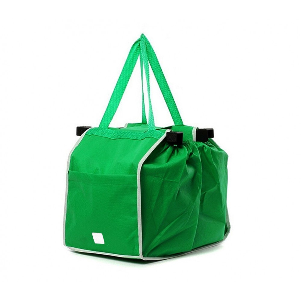 0381 Set 2 shopping bag da carrello riutilizzabili e richiudibili 34x24x30cm