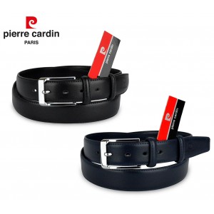 HY01304 Cintura da uomo Pierre Cardin in pelle fibbia in acciaio e due passanti 