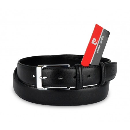 HY01304 Cintura da uomo Pierre Cardin in pelle fibbia in acciaio e due passanti 