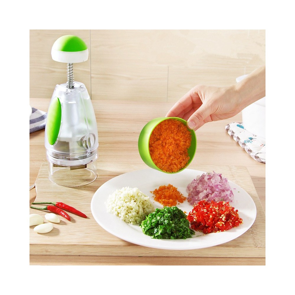 Tritatutto Manuale 330 Ml - Tritaverdure Multifunzione Con 3 Lame, Colore Blu, Per Cucina Domestica - Foto 10