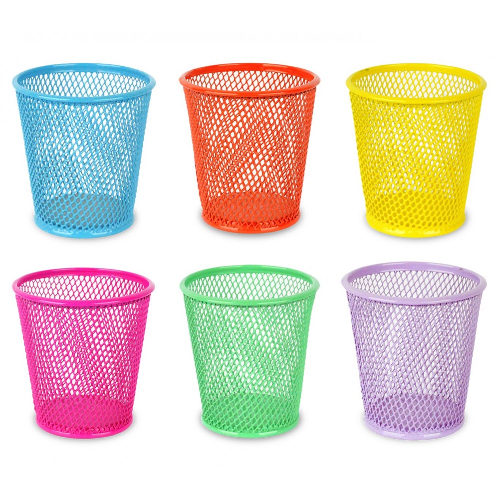 1051T Bicchiere portapenne in metallo traforato in diversi colori 