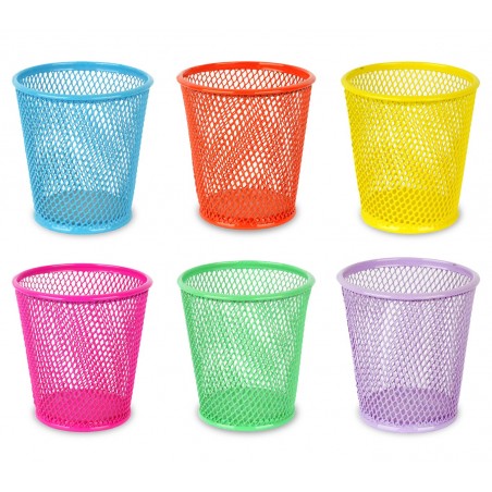 1051T Bicchiere portapenne in metallo traforato in diversi colori 