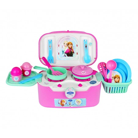 8703 Cofanetto cucina richiudibile 2 in 1 Frozen con 18 accessori inclusi