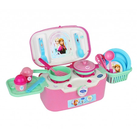 8703 Cofanetto cucina richiudibile 2 in 1 Frozen con 18 accessori inclusi