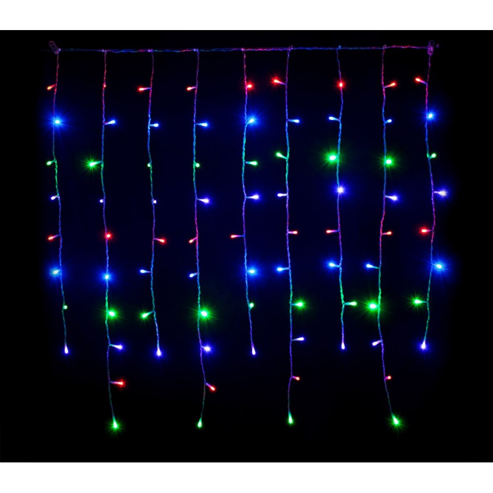 031434 Tenda luminosa da 416 luci multicolor con giochi di luci da esterno
