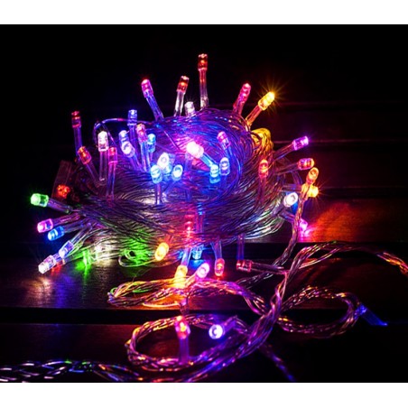 498831 Minilucciole multicolor 100 luci led per uso interno cavo trasparente 