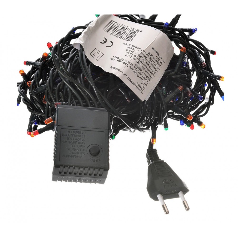 013546 Minilucciole 240 luci multicolor per uso interno 8 giochi di luci
