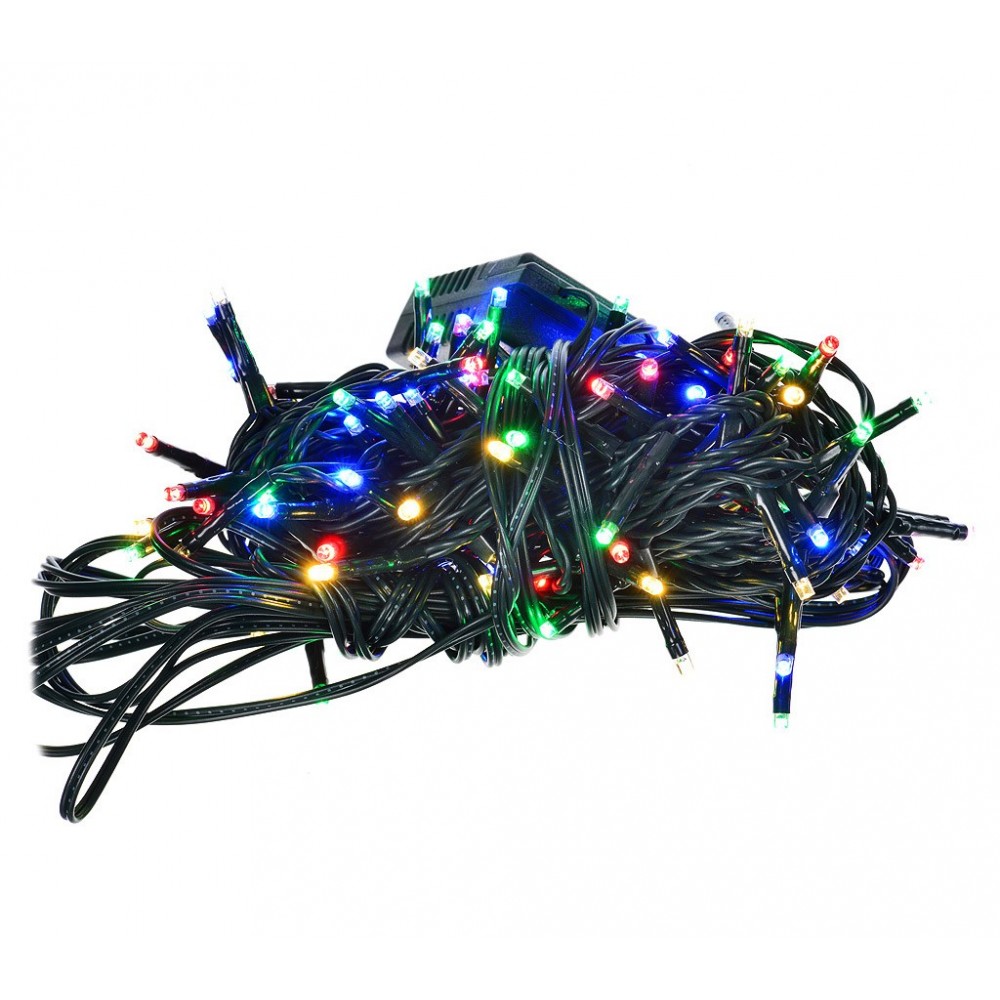 467080 Luci natalizie 100 led multicolor con effetto sonoro 8 melodie da interno