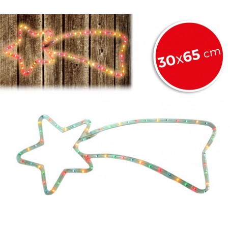 757198 Stella cadente natalizia con luci bianche con telaio in metallo 