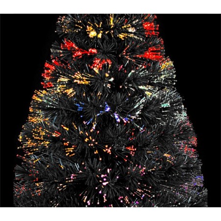 272332 Albero di Natale nero in fibra ottica1400punte luminose multicolor 120cm