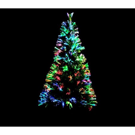272332 Albero di Natale nero in fibra ottica1400punte luminose multicolor 120cm