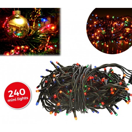 013546 Luci natalizie multicolore 240 luci 8 giochi di luci cavo Verde 013546 Luci natalizie multicolore 240 luci 8 giochi di luci cavo Verde