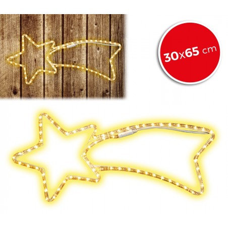 75181Stella cadente natalizia luci BIANCHE telaio in metallo 65 x 30 cm