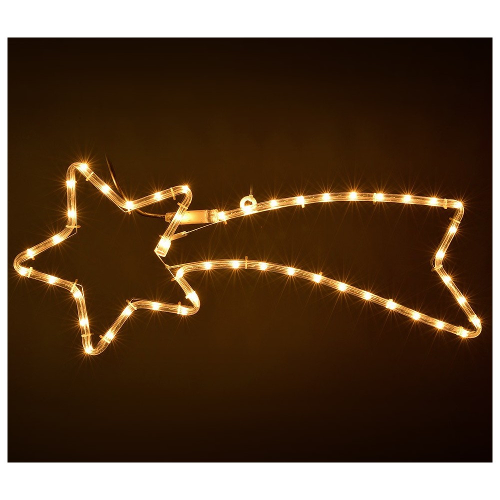 75181Stella cadente natalizia luci BIANCHE telaio in metallo 65 x 30 cm