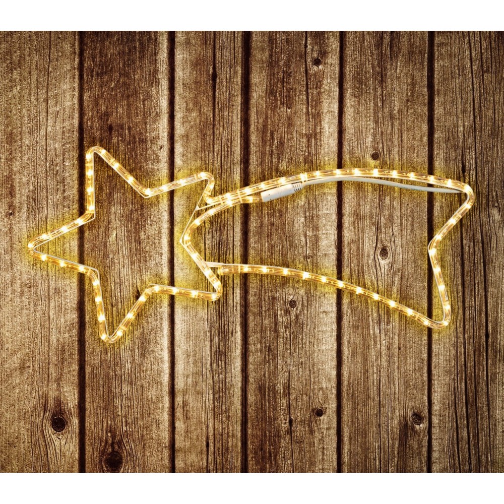 75181Stella cadente natalizia luci BIANCHE telaio in metallo 65 x 30 cm