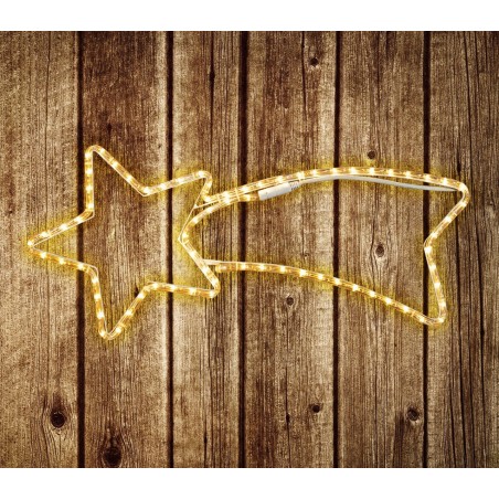 75181Stella cadente natalizia luci BIANCHE telaio in metallo 65 x 30 cm