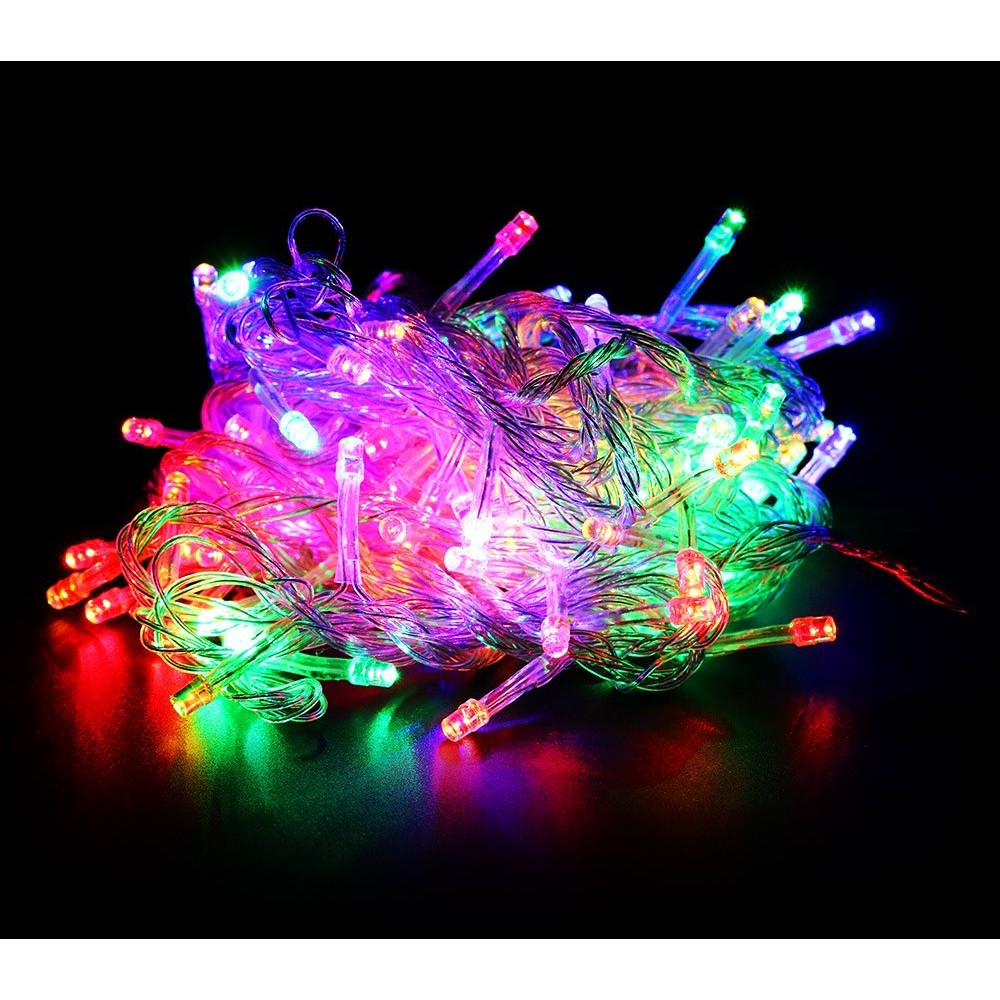 499678 Luci natalizie MULTICOLORE 240 led 8 giochi di luci cavo trasparente