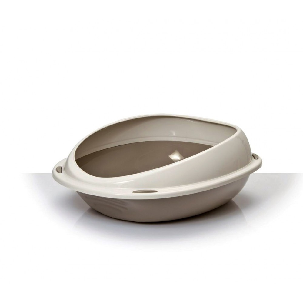 10530 Lettiera scoperta per gatti SHUTTLE con bordi rialzati salva sporco 45cm Grigio