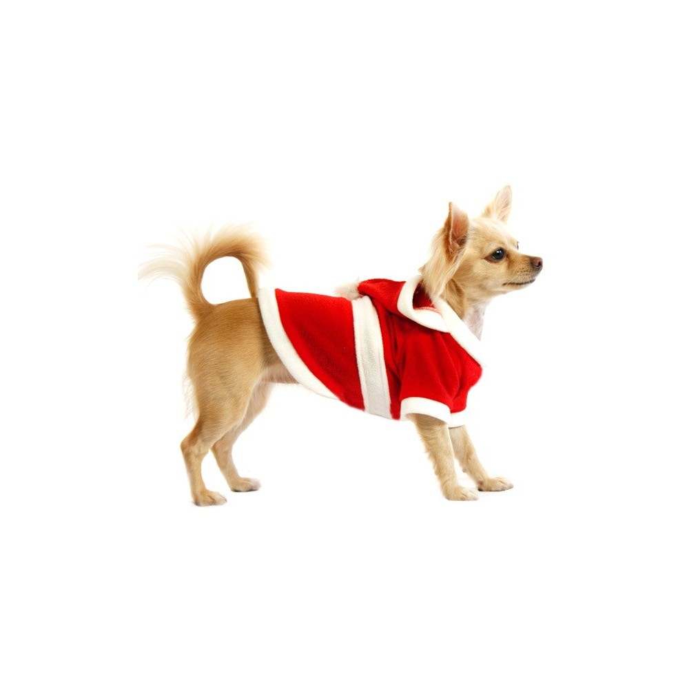 Image of 5679 Vestito da BABBO NATALE con cappuccio per cani di piccola e media taglia XL