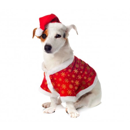 Vestito natalizio con stampa per animali di piccola e media taglia