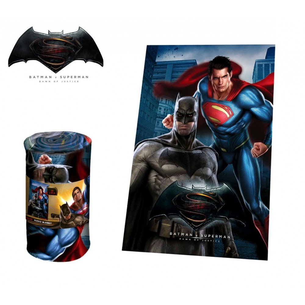 MW160301 Plaid in morbido e caldo pile BATMAN VS SUPERMAN 100x150cm 