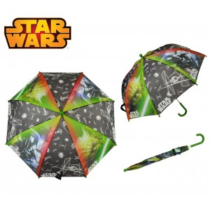 SW92214 Ombrello da pioggia per bambino STAR WARS verde 57 cm verde e nero