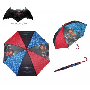 WA16028 Ombrello da pioggia per bambino BATMAN VS SUPERMAN con loghi 57cm