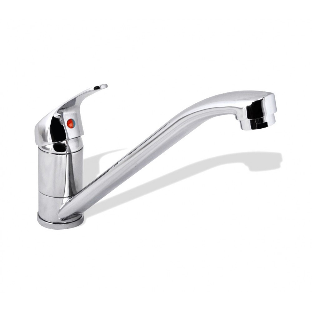Miscelatore rubinetto da cucina acciaio cromato mod.canna bassa