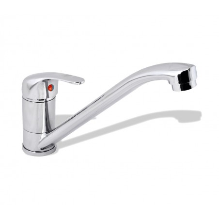 Miscelatore rubinetto da cucina acciaio cromato mod.canna bassa