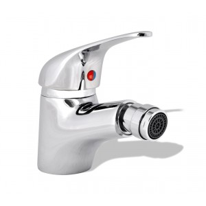 Miscelatore rubinetto bidet sfera Cromo con 2 tubi flessibili