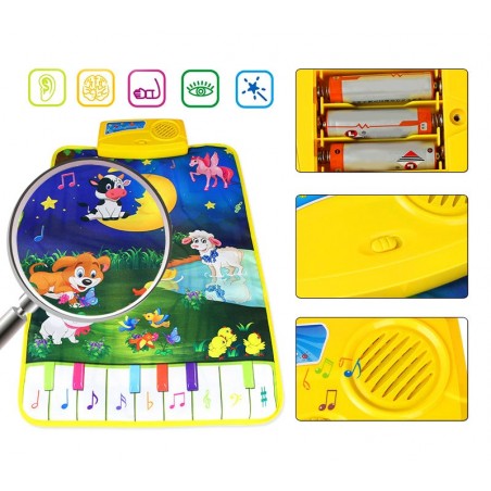 121774Tappeto gioco interattivo per bambini con melodie e versi degli animali 121774Tappeto gioco interattivo per bambini con melodie e versi degli animali