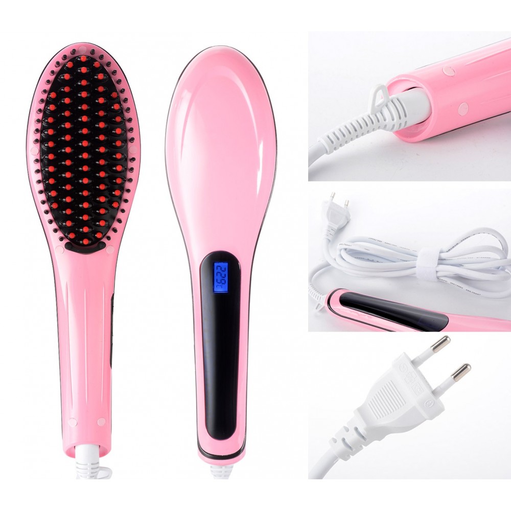 2528 Set beccuccio diffusore capelli mossi + spazzola lisciante elettrica
