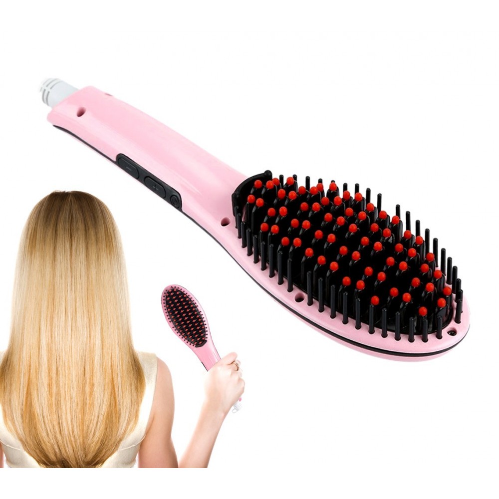 2528 Set beccuccio diffusore capelli mossi + spazzola lisciante elettrica