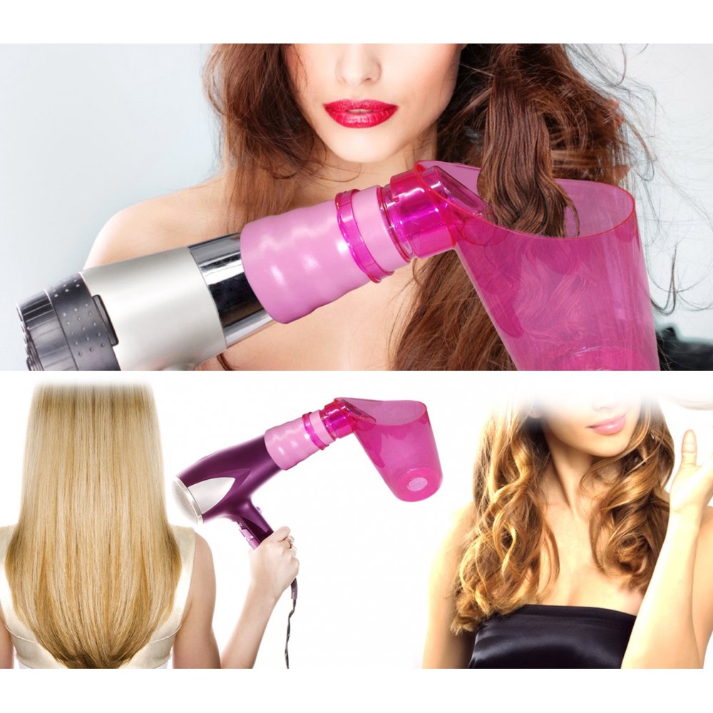 2528 Set beccuccio diffusore capelli mossi + spazzola lisciante elettrica