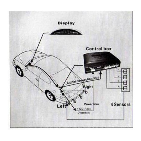 Kit 4 sensori parcheggio display led cicalino acustico