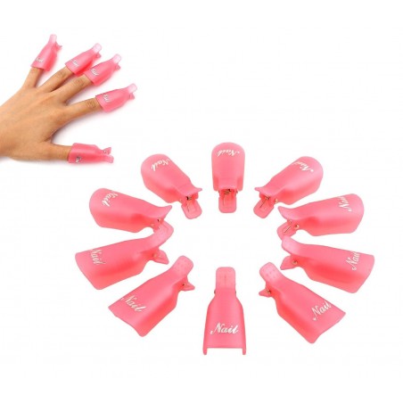 3422 Kit 10 clip rimuovi gel e semi permanente per unghie nail art