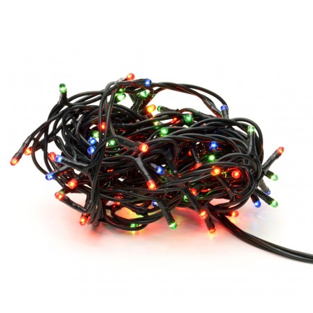 013447 Minilucciole natalizie MULTICOLORE 100 luci 8 giochi di luci cavo verde