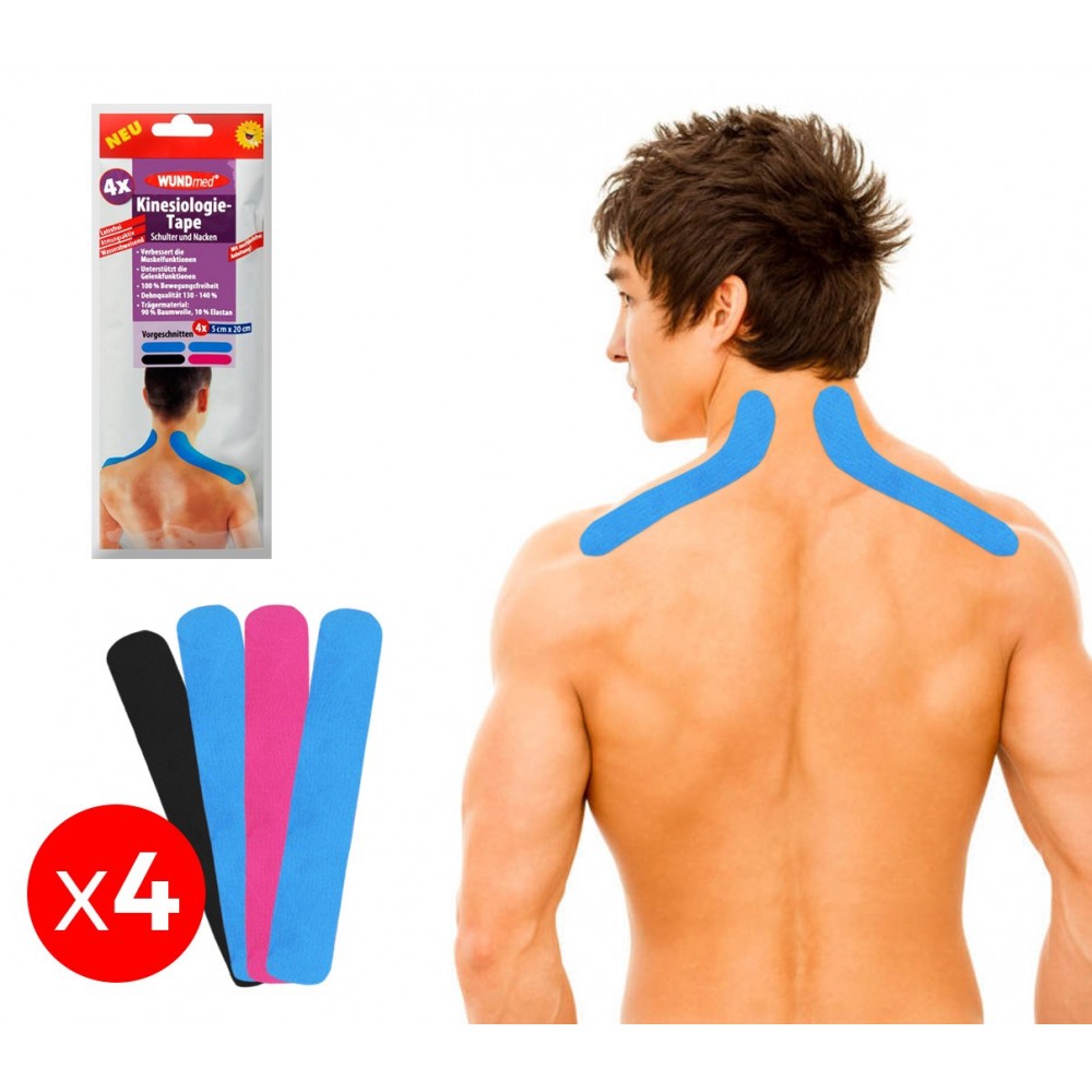 626657 Set 4 nastri per Kinesiologia applicata per spalle e nuca taping