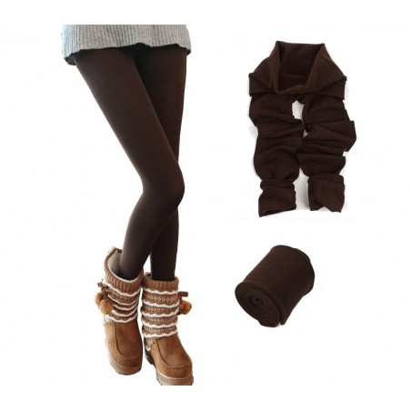 Set 5 leggings donna effetto termico interno felpato elasticizzato vari colori