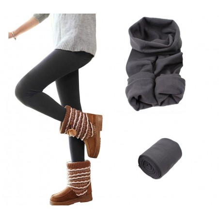 Set 5 leggings donna effetto termico interno felpato elasticizzato vari colori