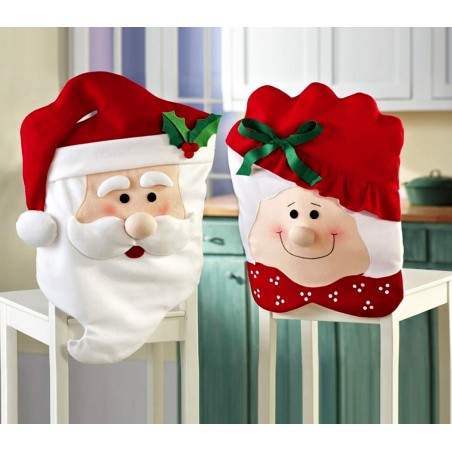 3037 Set 4 coprisedia natalizi Babbo Natale e Mamma Natale dettagli in rilievo