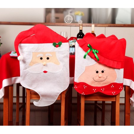 3037 Set 4 coprisedia natalizi Babbo Natale e Mamma Natale dettagli in rilievo