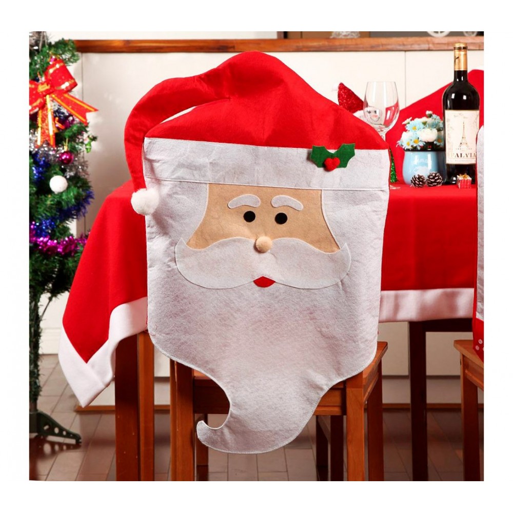 3037 Set 4 coprisedia natalizi Babbo Natale e Mamma Natale dettagli in rilievo