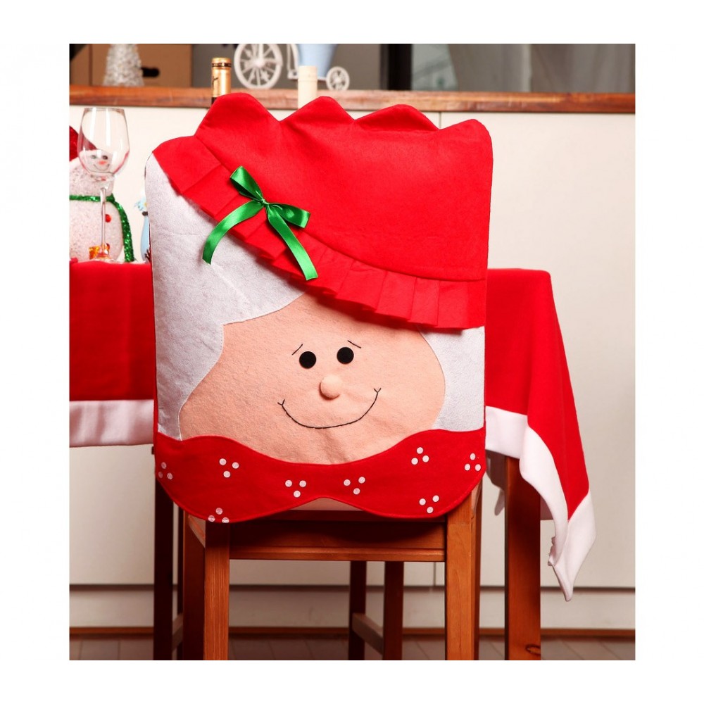 3037 Set 4 coprisedia natalizi Babbo Natale e Mamma Natale dettagli in rilievo