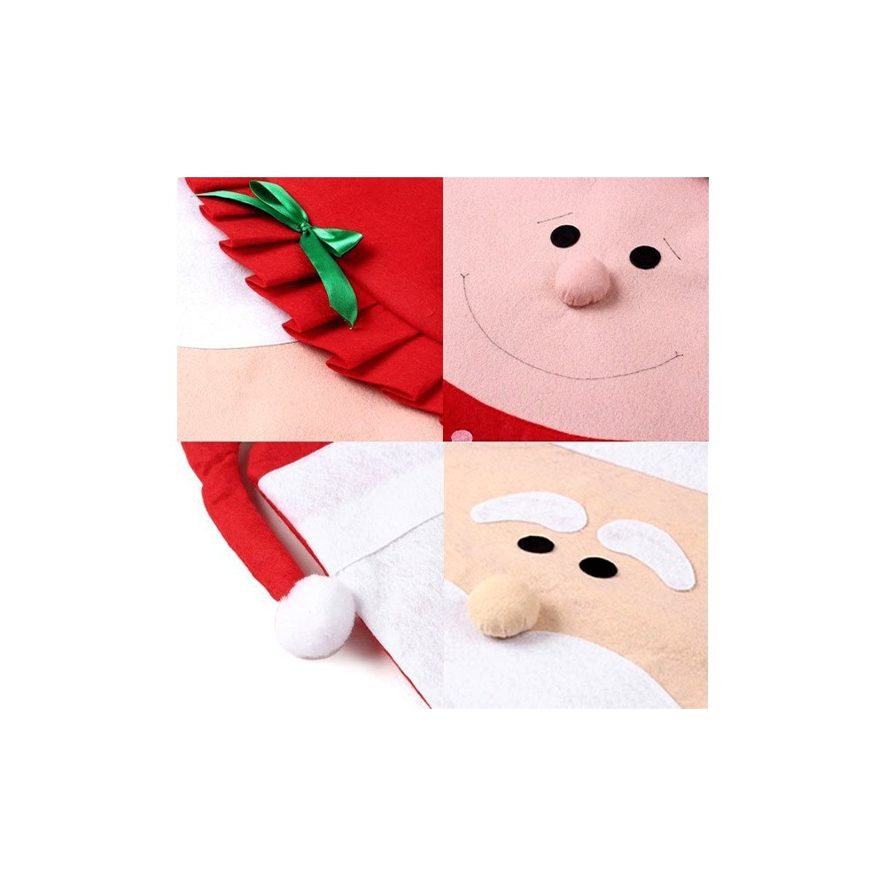 3037 Set 4 coprisedia natalizi Babbo Natale e Mamma Natale dettagli in rilievo